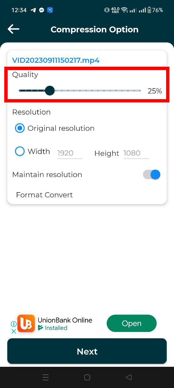 How To Use Video Compressor For Mobile: Step 2