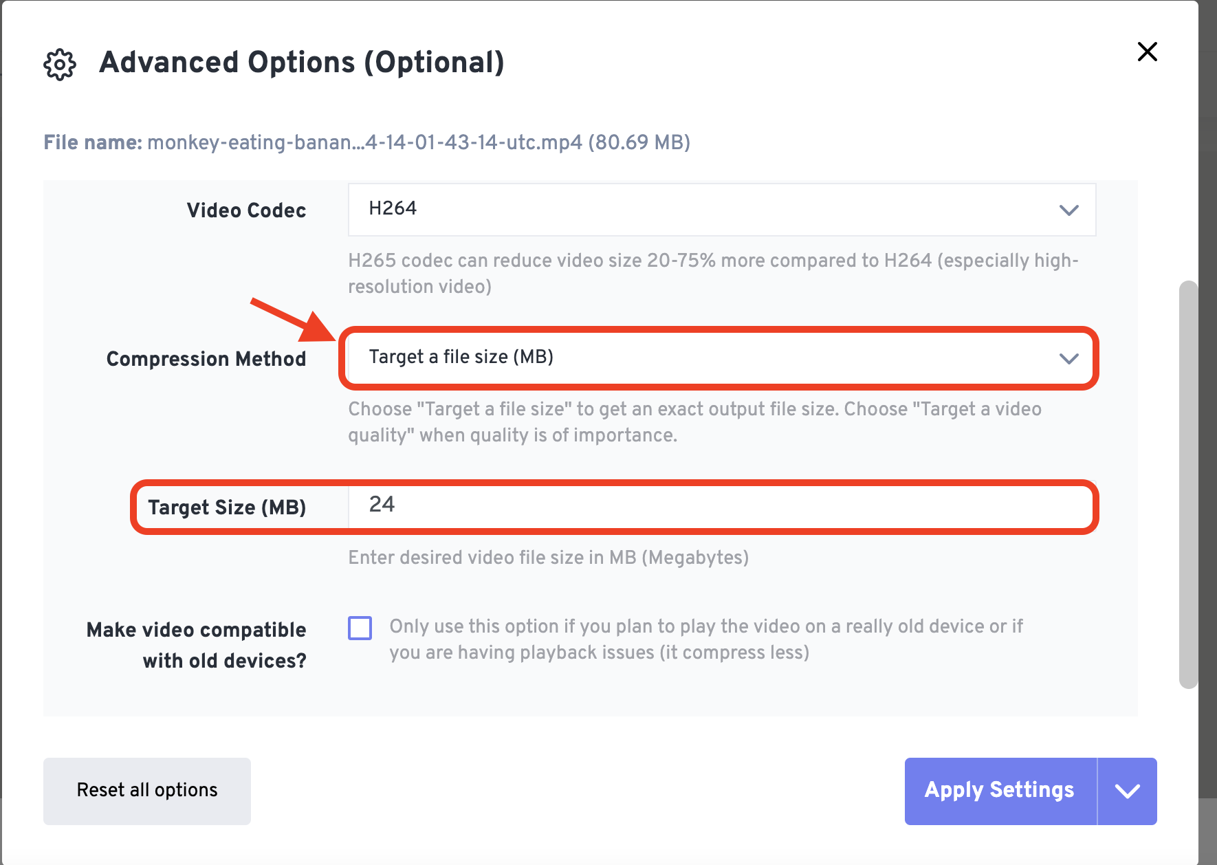 How To Compress Video to 8MB for Free Discord Users: Step 4