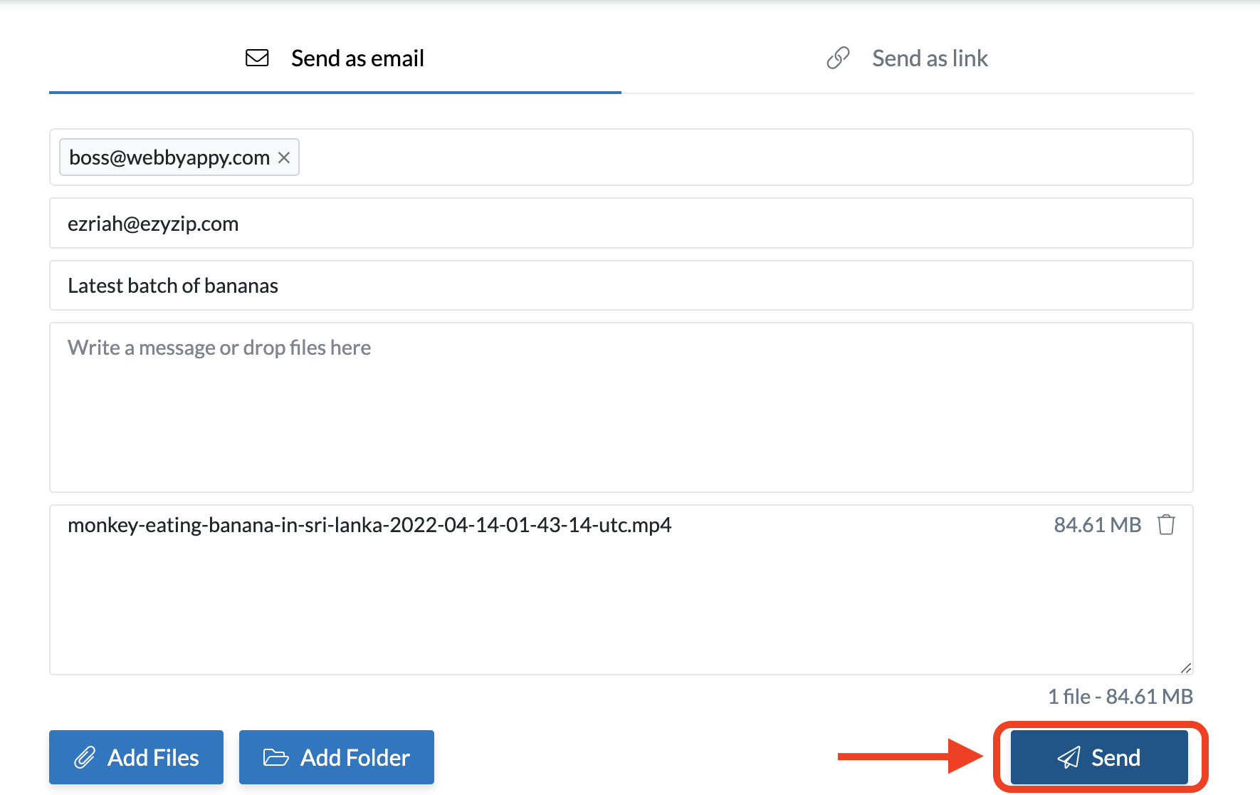 How To Send Large Files Using Filemail: Step 4