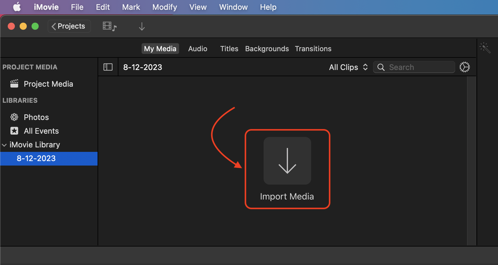 How To Compress Using iMovie on Mac: Step 2