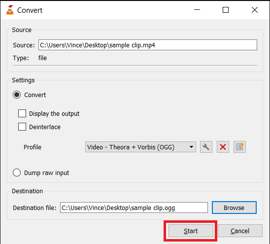 How To Compress on Windows Using VLC Media Player: Step 5