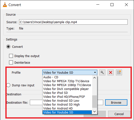 Using VLC Media Player for Video Compression on Windows: Step 3