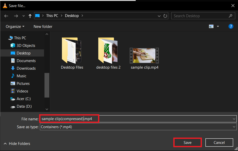 Using VLC Media Player for Video Compression on Windows: Step 3