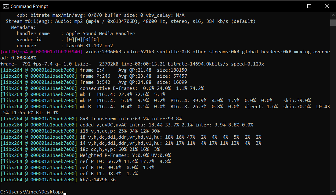 How To Compress a Video with FFMPEG: Step 4