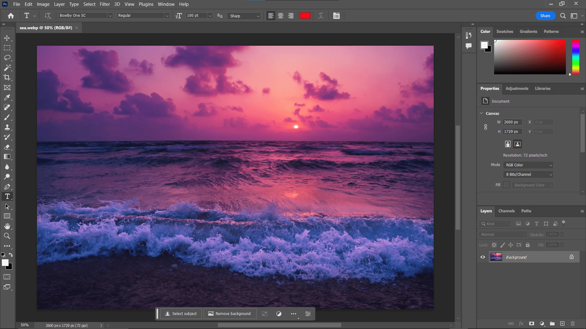 How To Compress WEBP Files Using Adobe Photoshop: Step 2