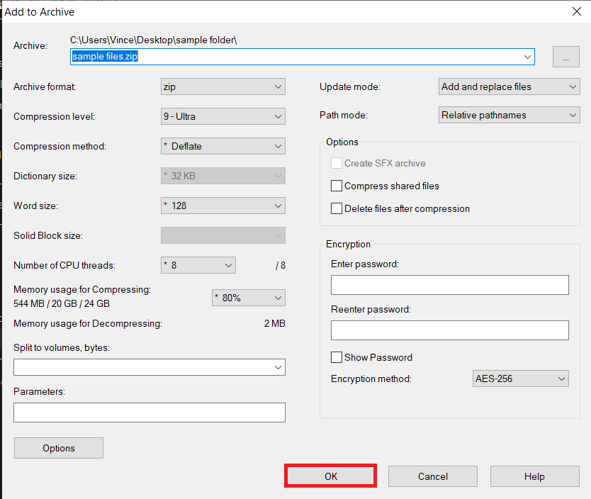 How to Compress with 7zip Using Windows File Explorer: Step 4