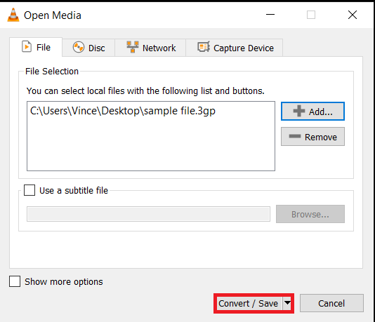 How to Convert 3GP to MP4 in Windows: Step 2