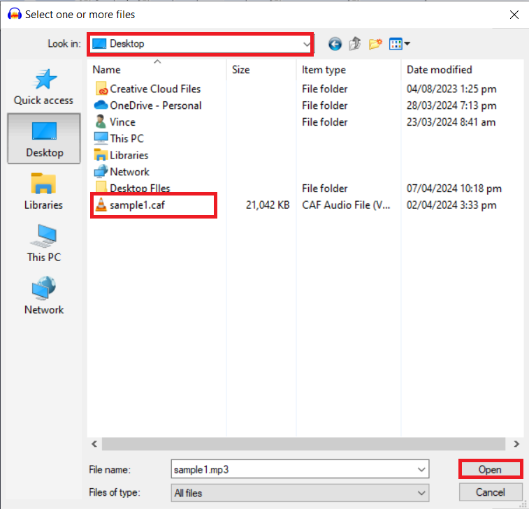How To Convert CAF Files in Windows: Step 3