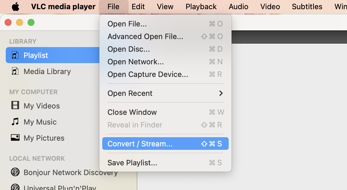 How To Convert Large Media Files on MacOS Using VLC: Step 1
