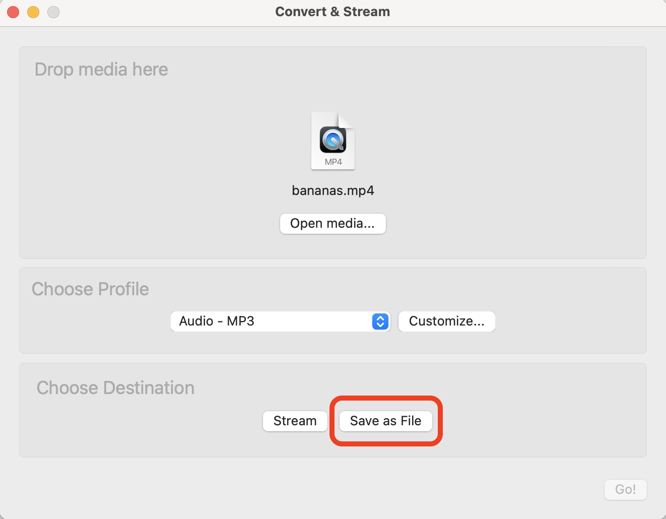 How To Convert Large Media Files on MacOS Using VLC: Step 5