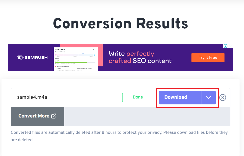How To Convert M4A to MP3 Online with FreeConvert: Step 4
