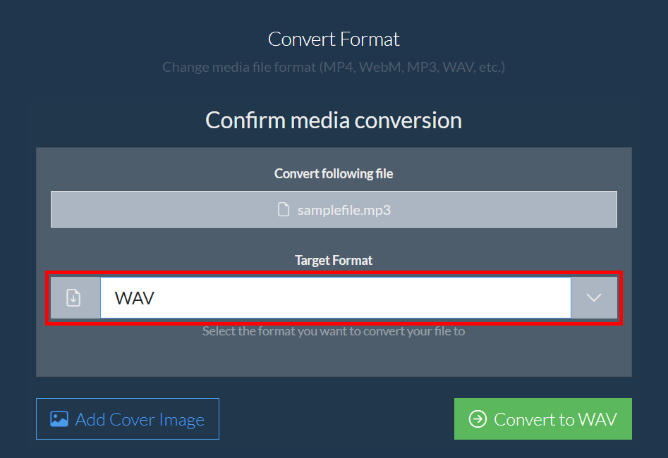 How to Convert MP3 to WAV Using ezyZip Media Converter: Step 5