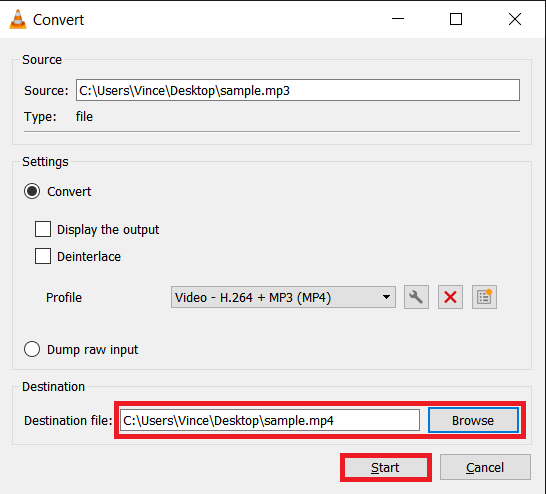 Convert Using VLC Media player on Windows: Step 5