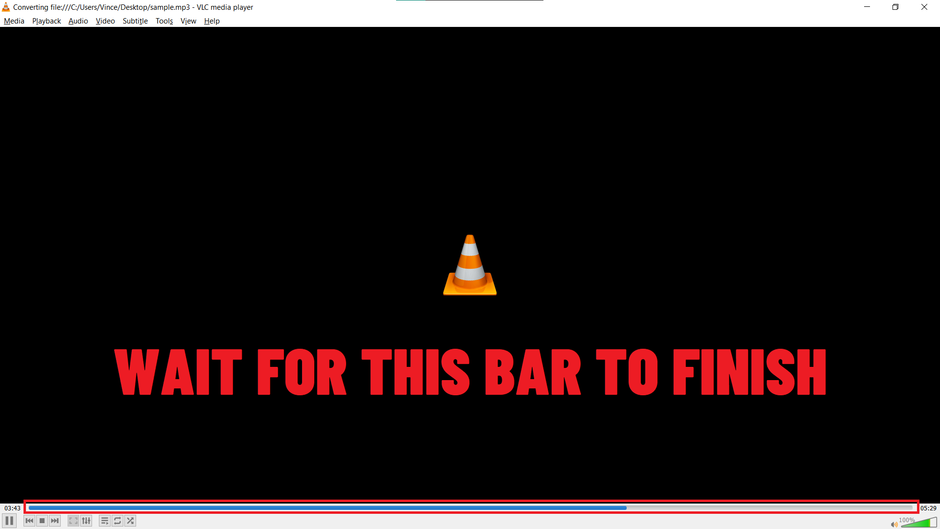 Convert Using VLC Media player on Windows: Step 5