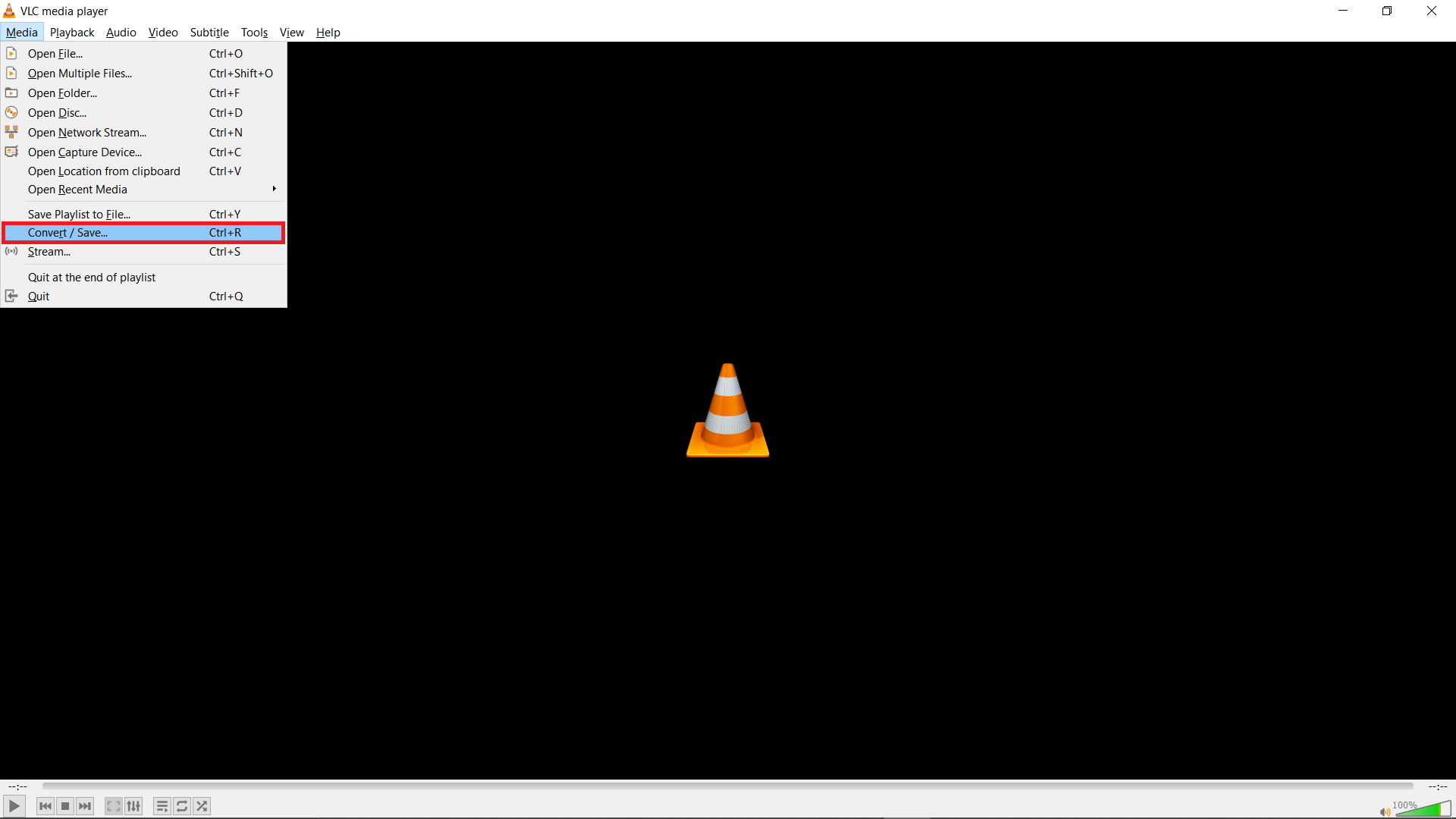 Convert Using VLC Media player on Windows: Step 2