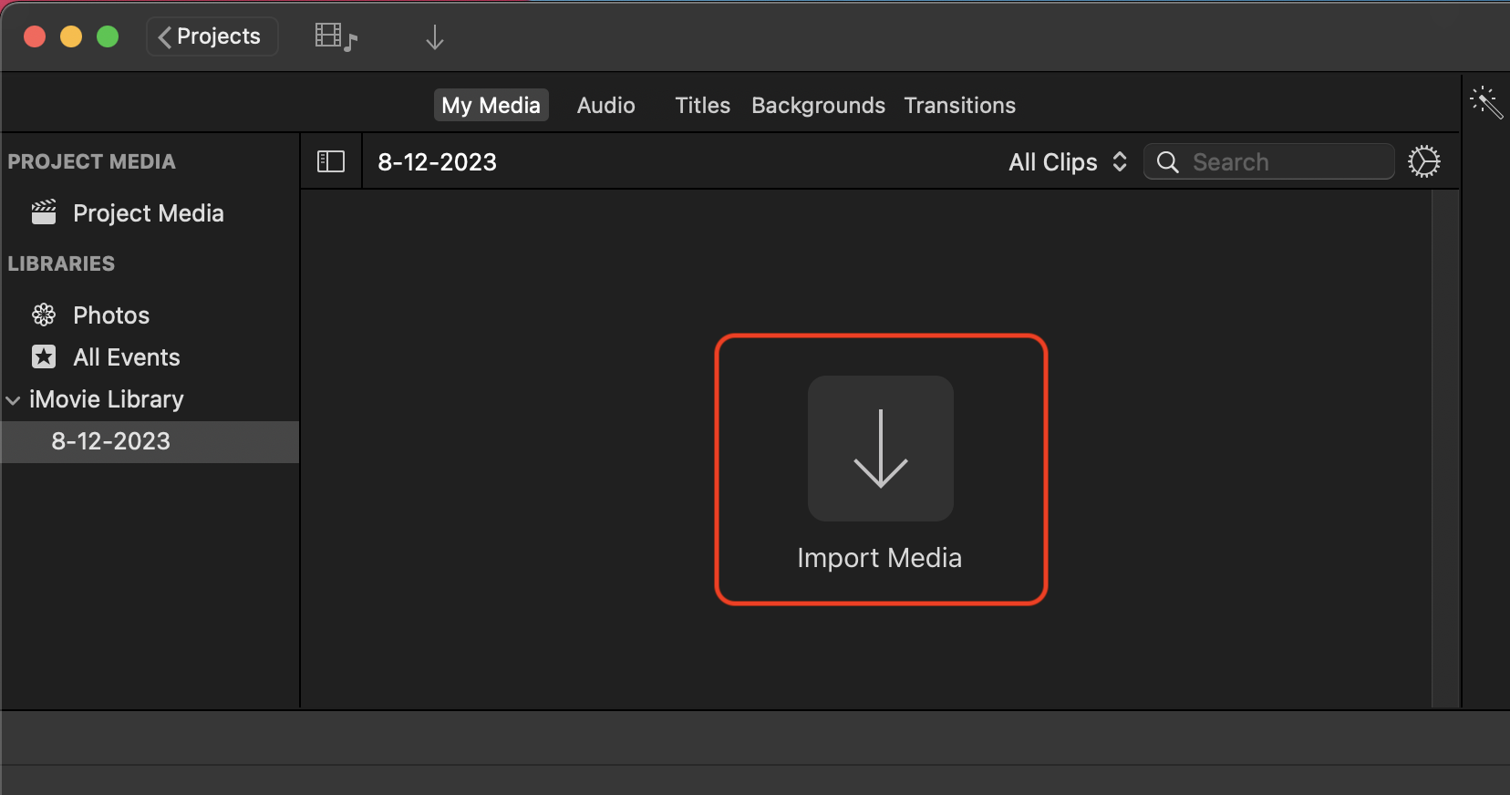 How To Use iMovie on Mac: Step 1