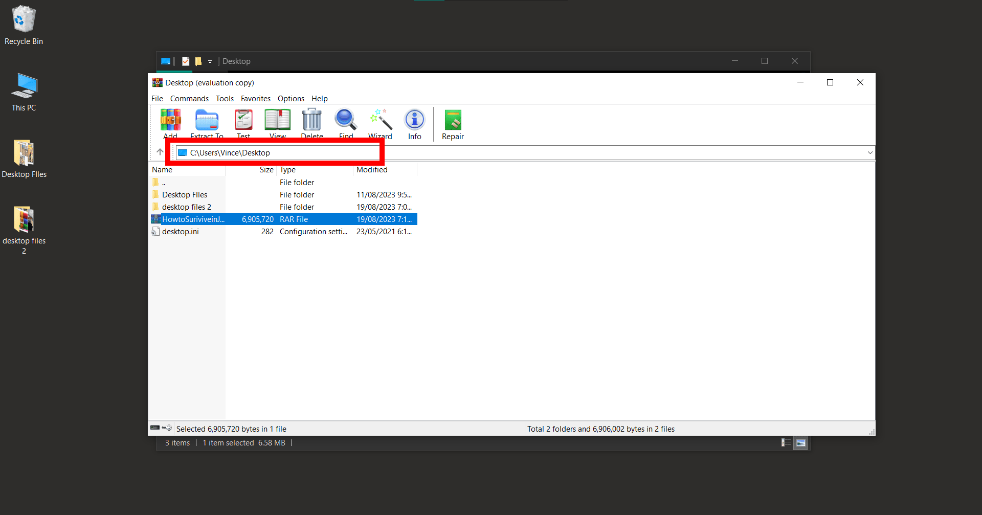 How To Extract Original Files from RAR: Step 1