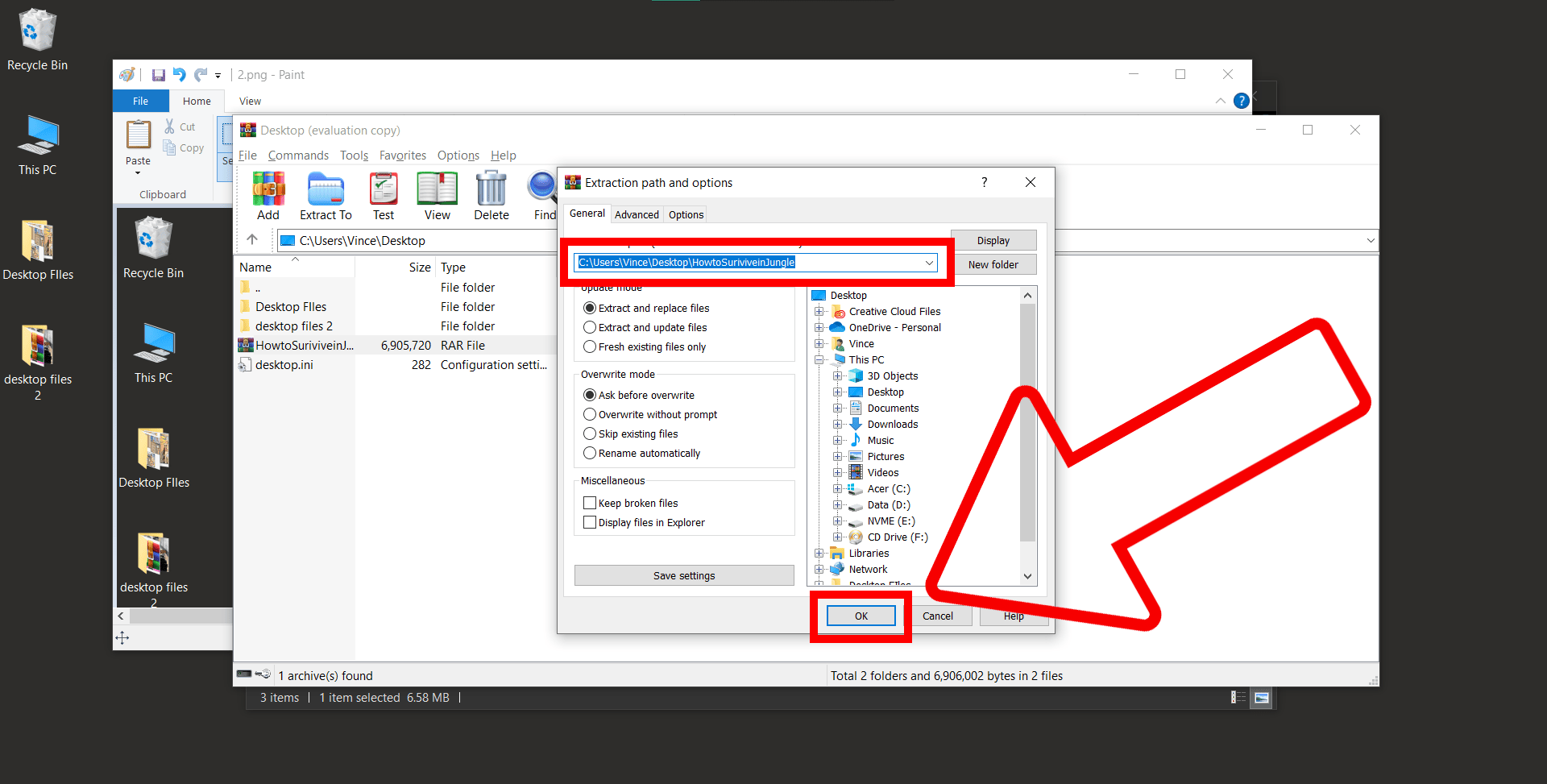 How To Extract Original Files from RAR: Step 2