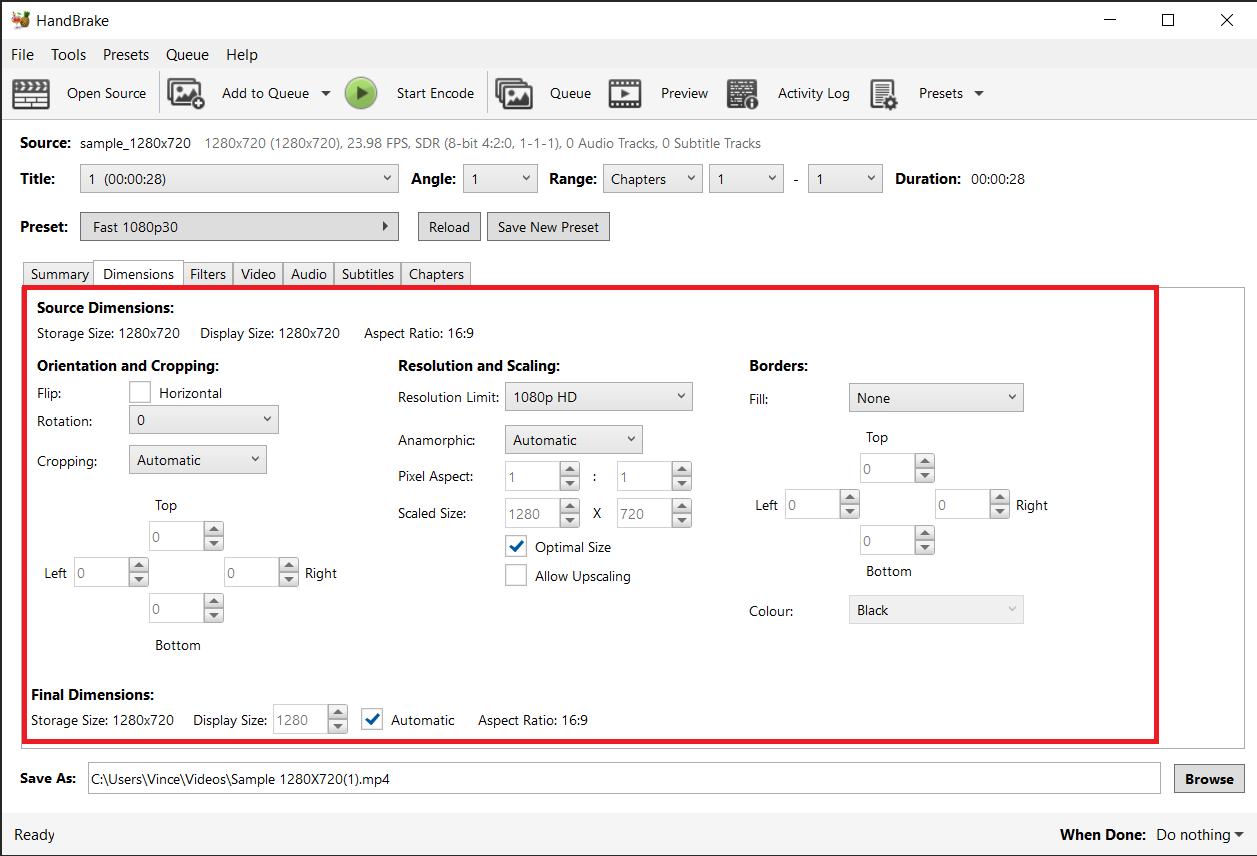 How To Convert a Single Video File: Step 4