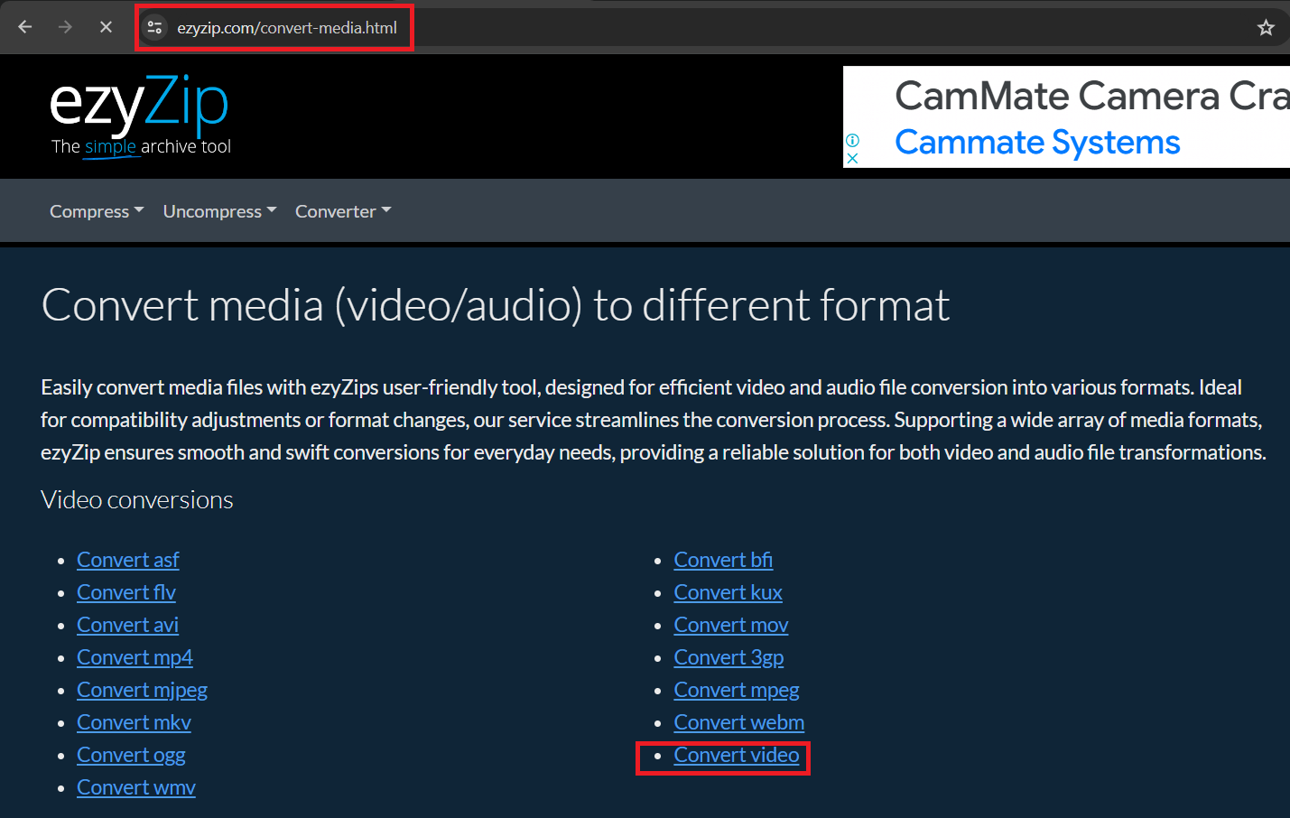 How To Convert Videos to Different Formats Using ezyzip: Step 1