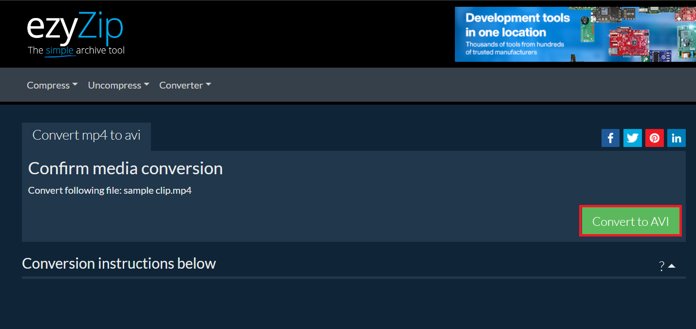 How To Convert Videos to Different Formats Using ezyzip: Step 4