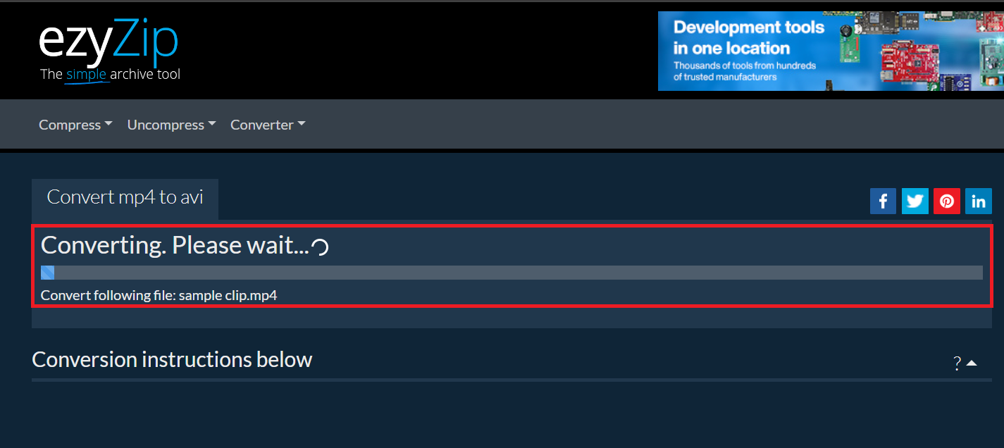 How To Convert Videos to Different Formats Using ezyzip: Step 4