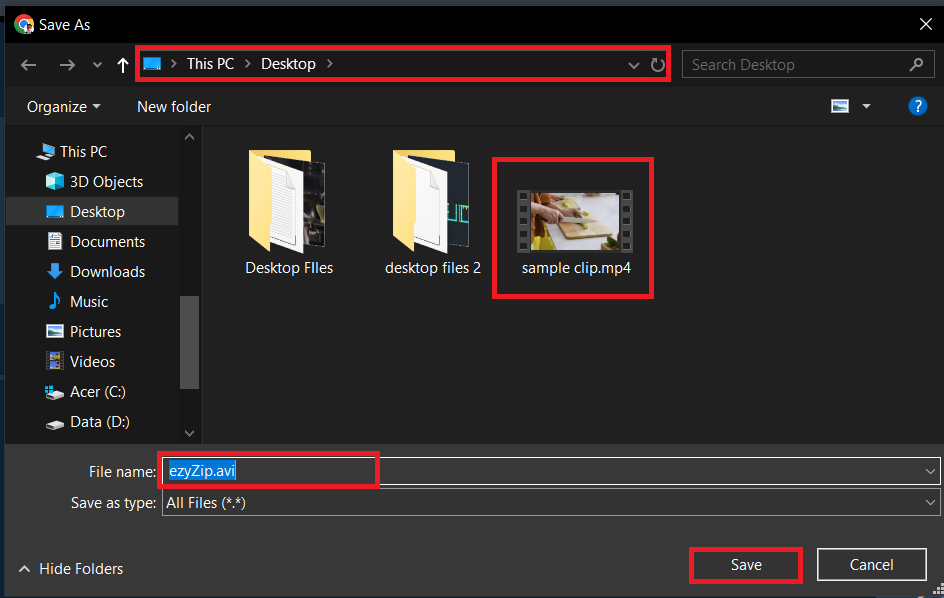 How To Convert Videos to Different Formats Using ezyzip: Step 4