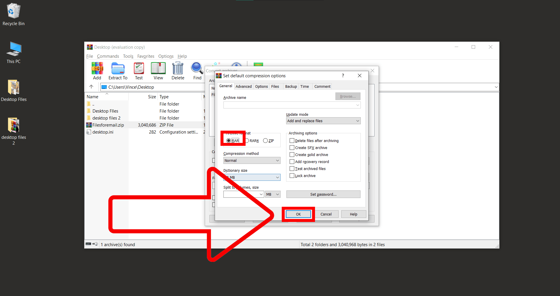 How To Convert ZIP to Another Archive Format: Step 5