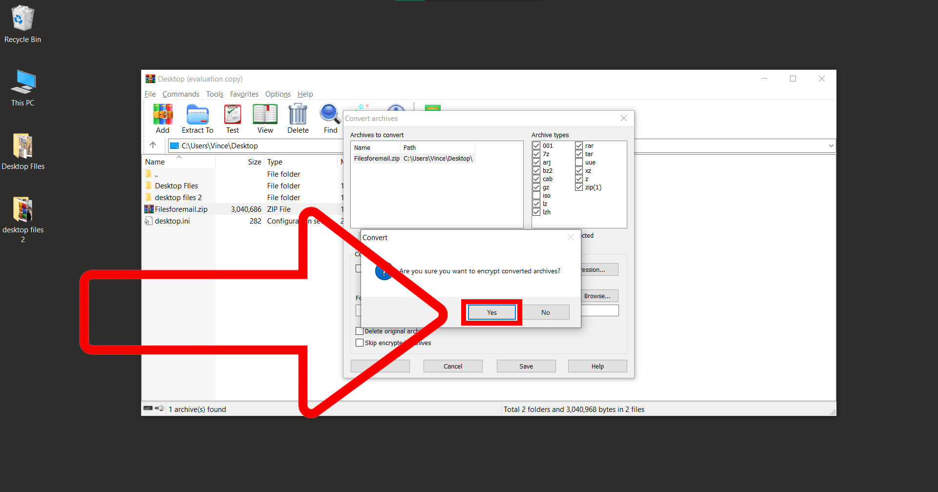 How To Convert ZIP to Another Archive Format: Step 6