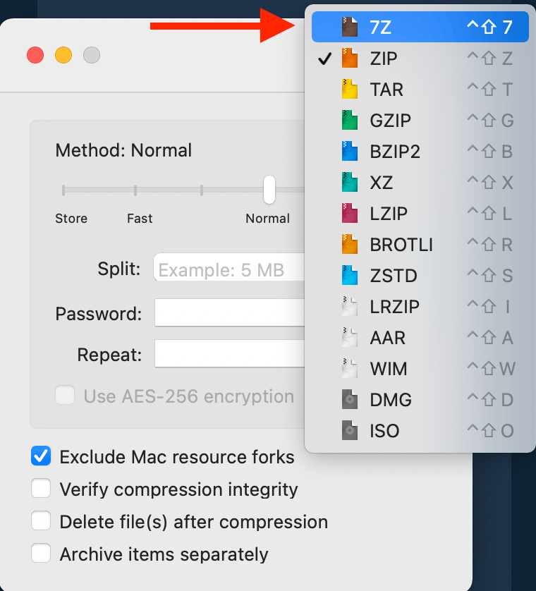 How To Create 7z File Using Keka: Step 4