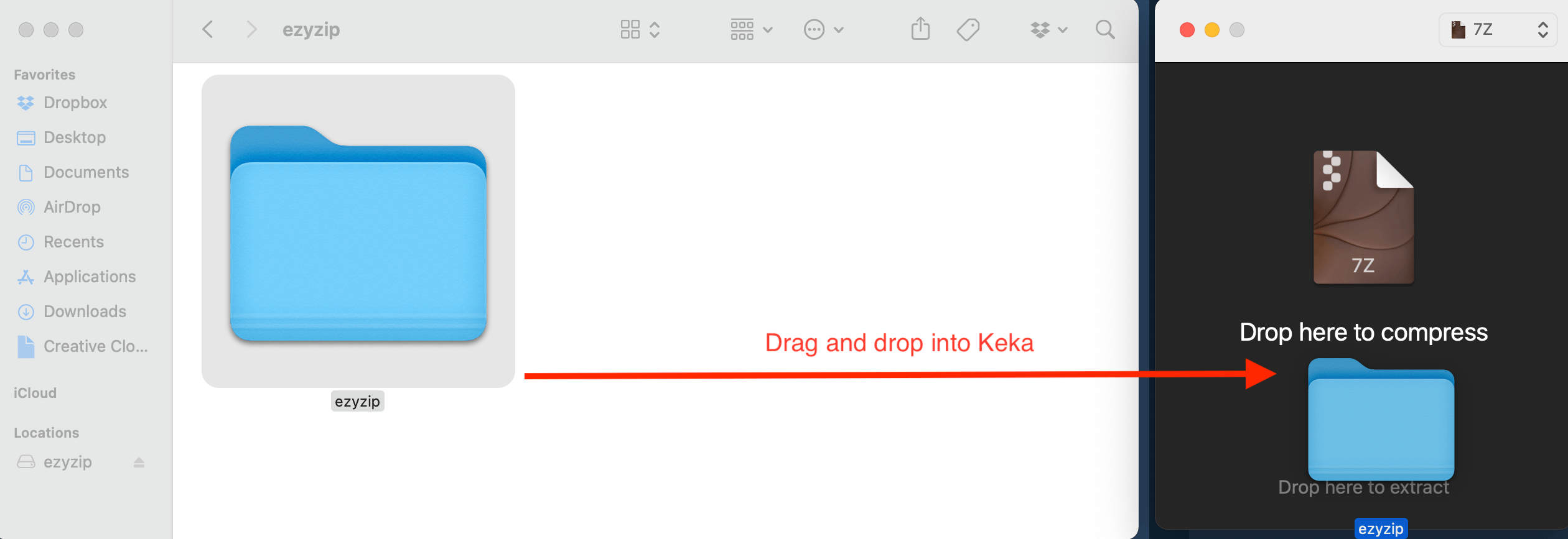 How To Create 7z File Using Keka: Step 5