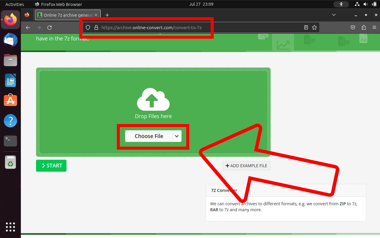 How To Create 7Z Files Using Firefox Browser: Step 1