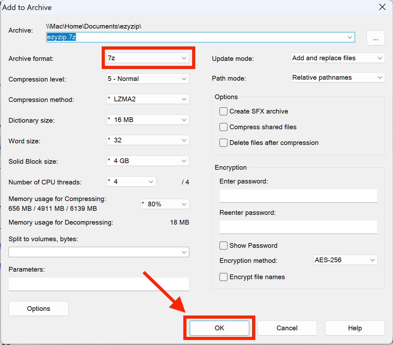 How To Create 7Z Files Using 7-Zip: Step 6