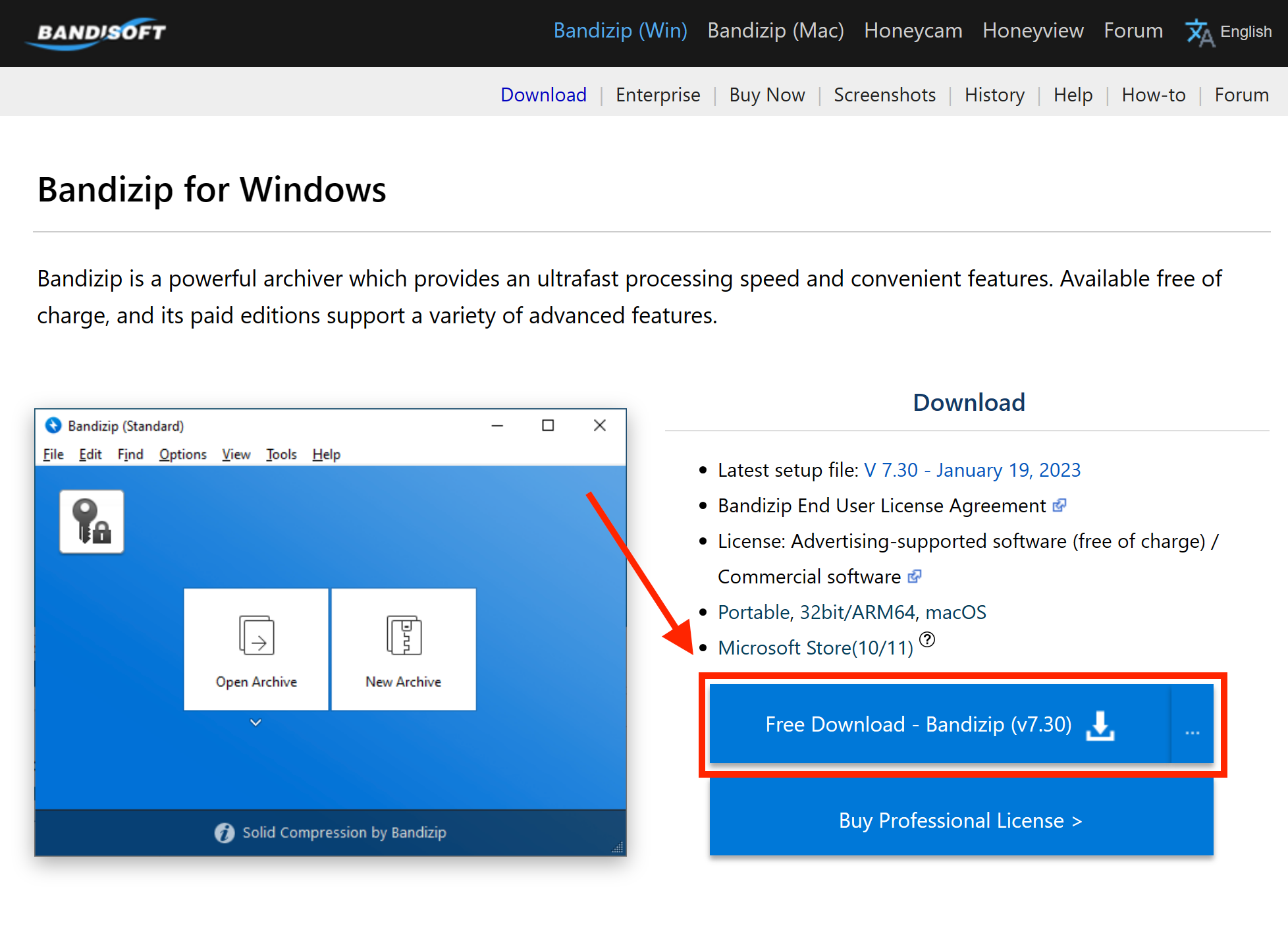 How To Open RAR Files Using Bandizip: Step 1