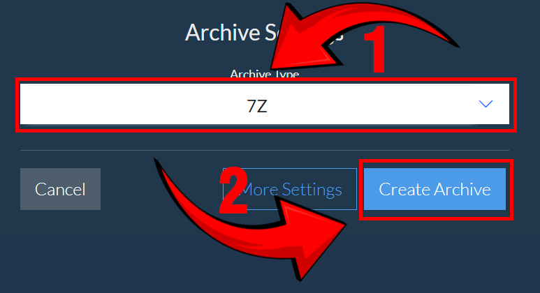 How To Create 7Z Files Using ezyZip Archive Creator: Step 1