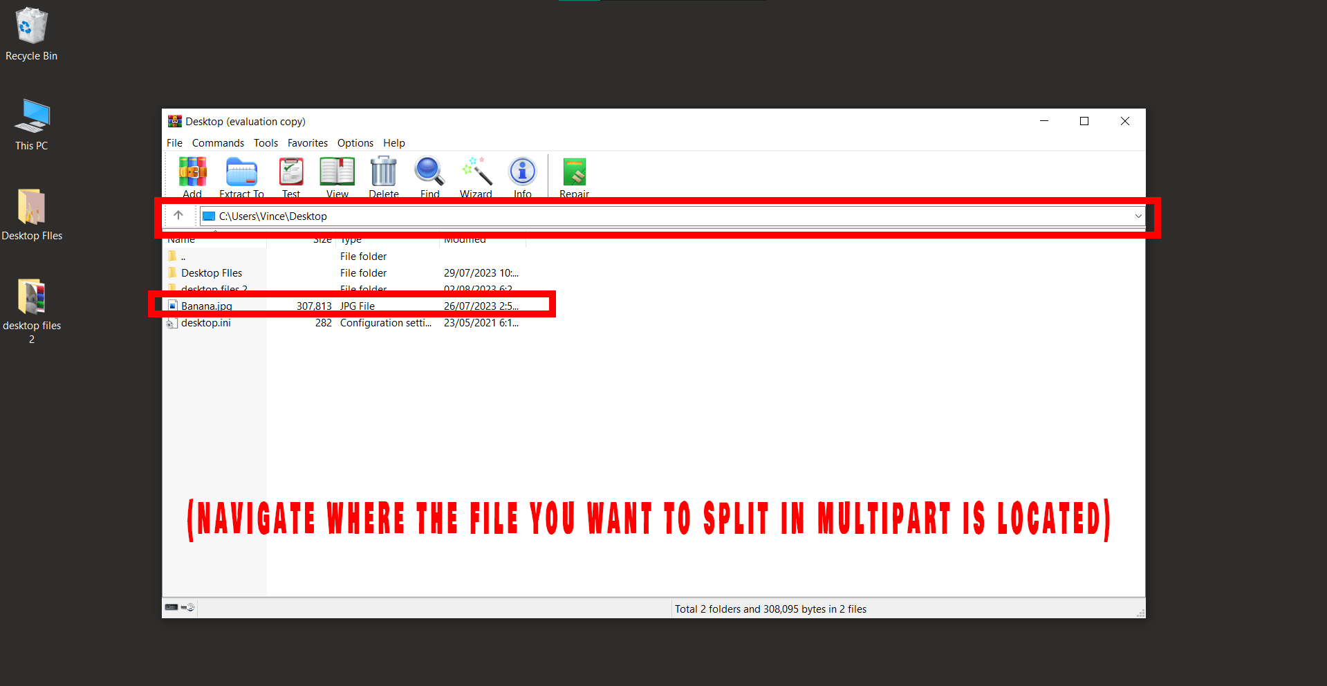 How to Create Multipart RAR Files Using WinRAR: Step 2