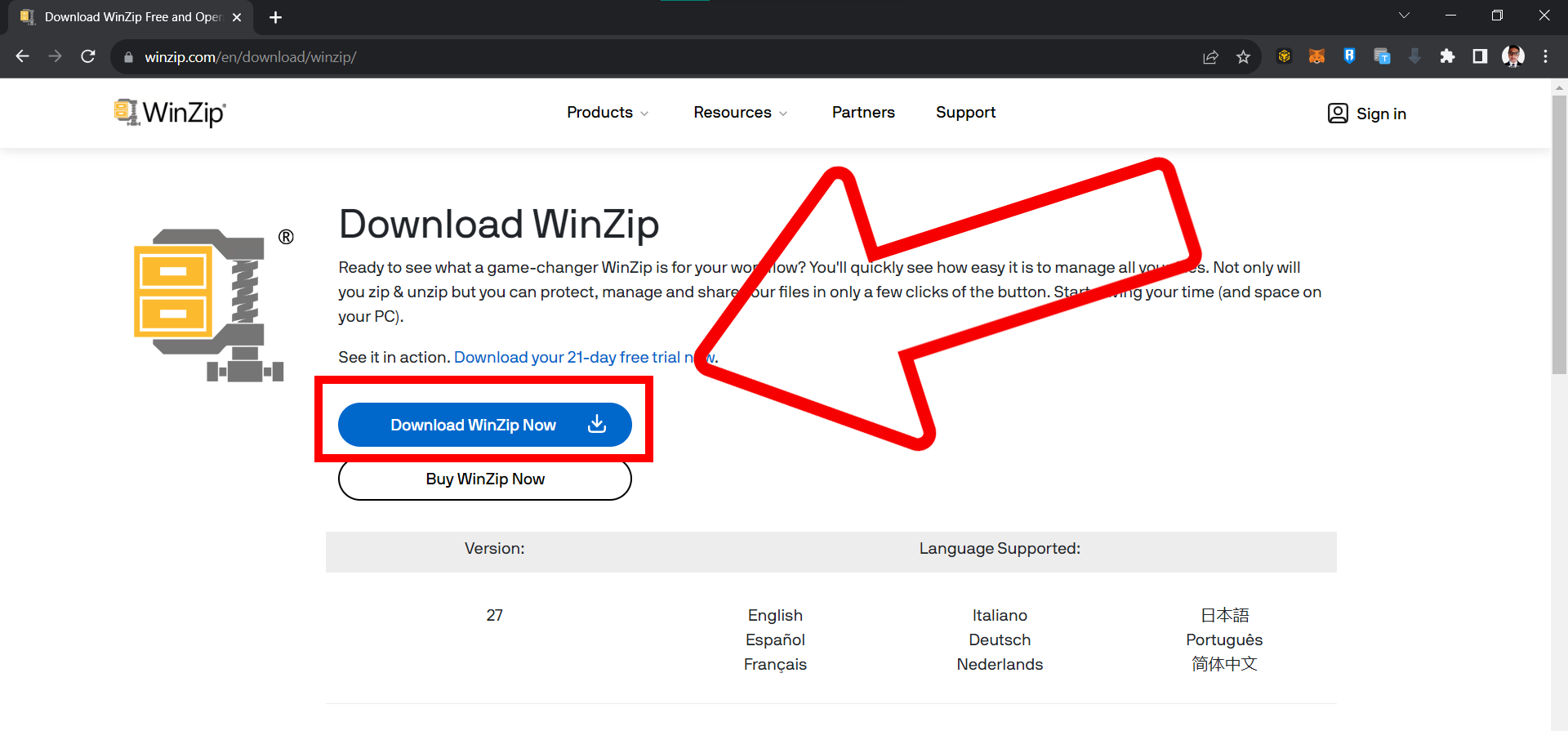 How To Create SFX Files Using WinZip: Step 1