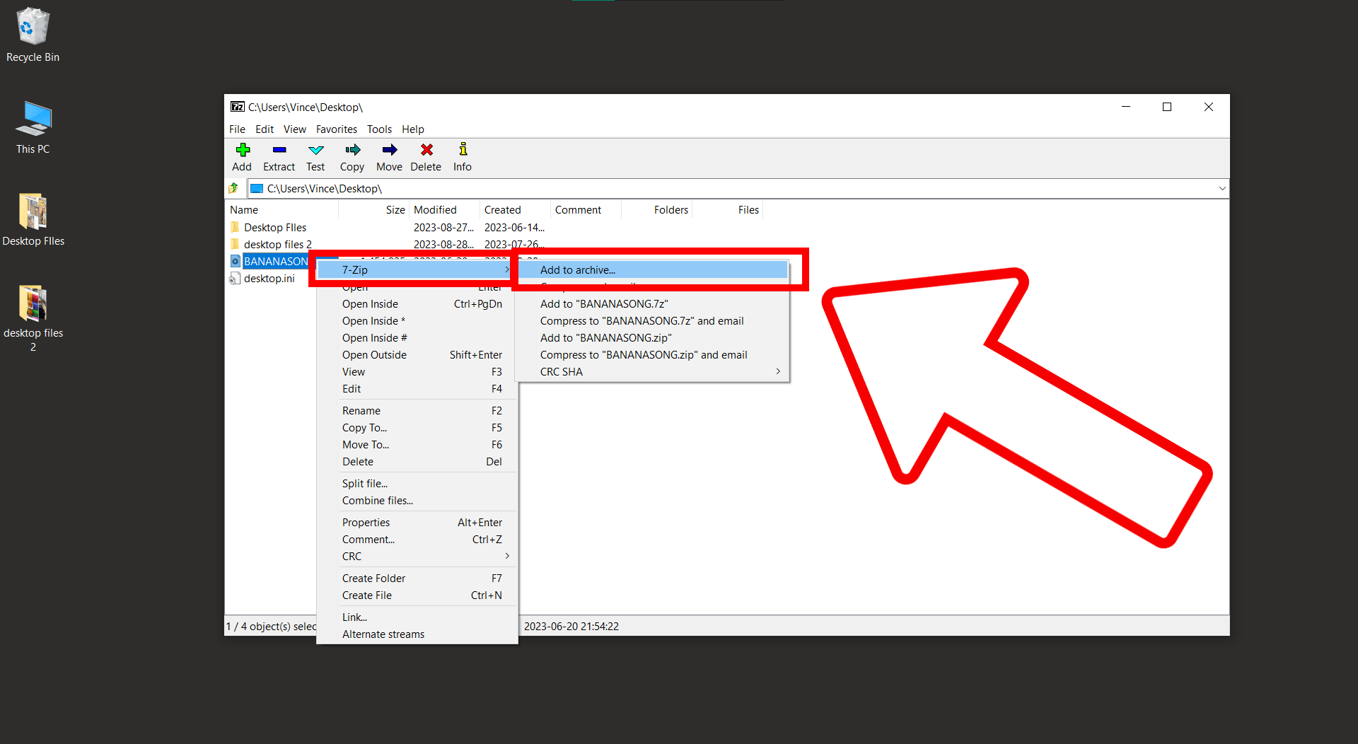 Encrypting 7z Files on Windows Using 7-Zip: Step 3