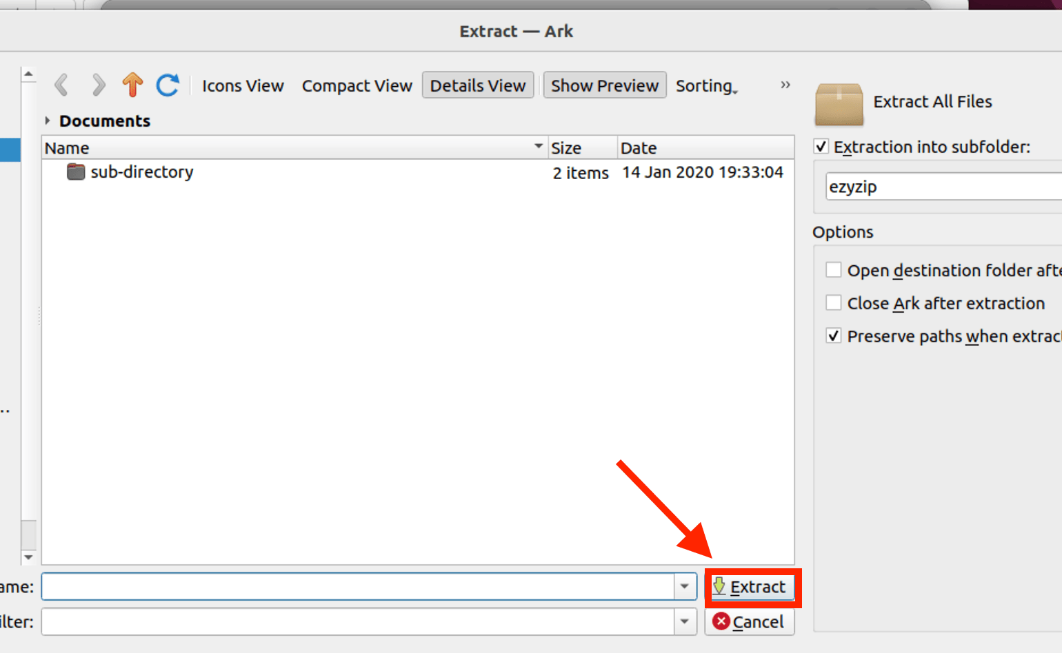 How To Extract 7Z Files Using Ark: Step 4