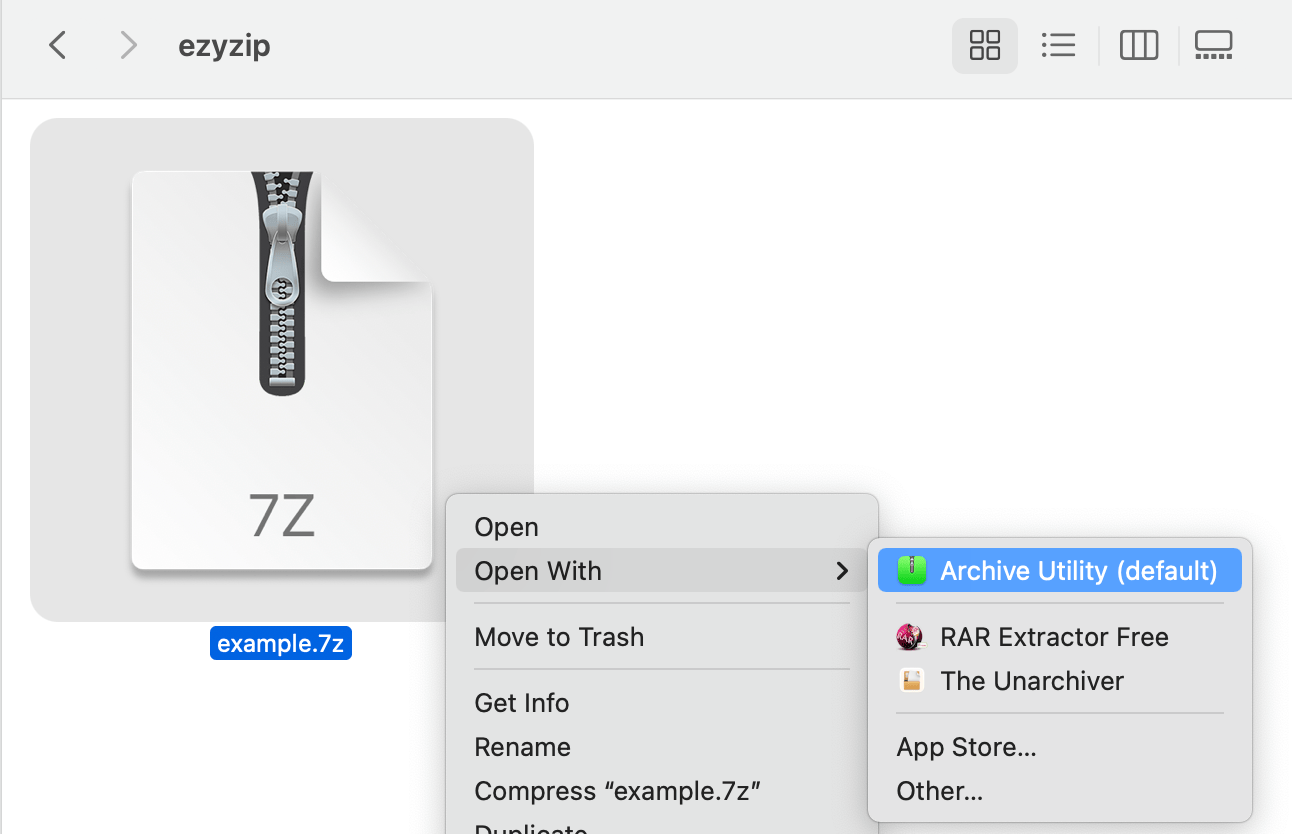 How To Extract 7Z Files Using Finder: Step 2