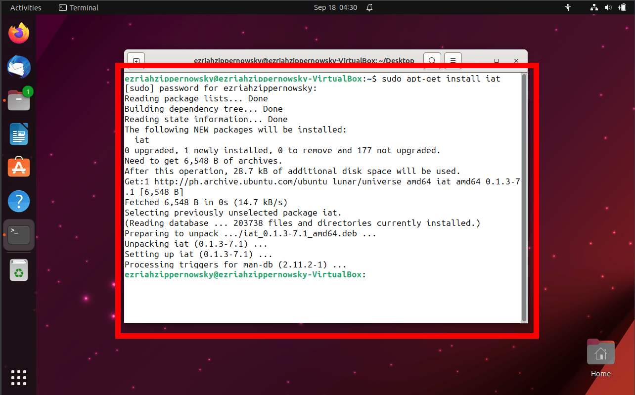How To Extract BIN Files Using iat on Linux: Step 1