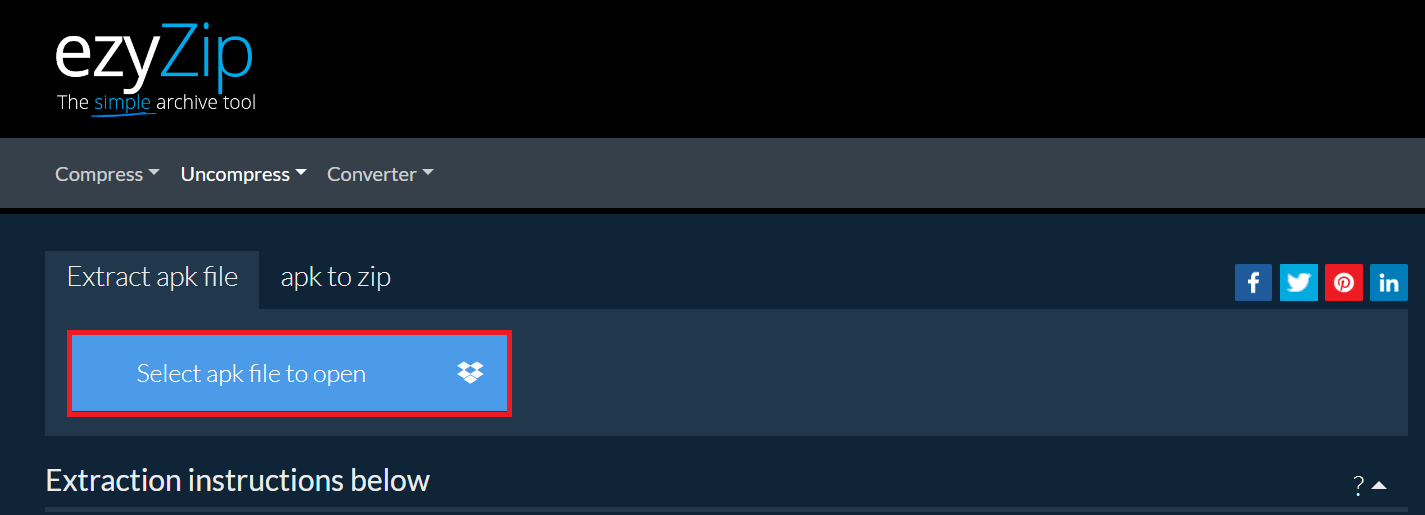 How To Extract APK Files Online: Step 2