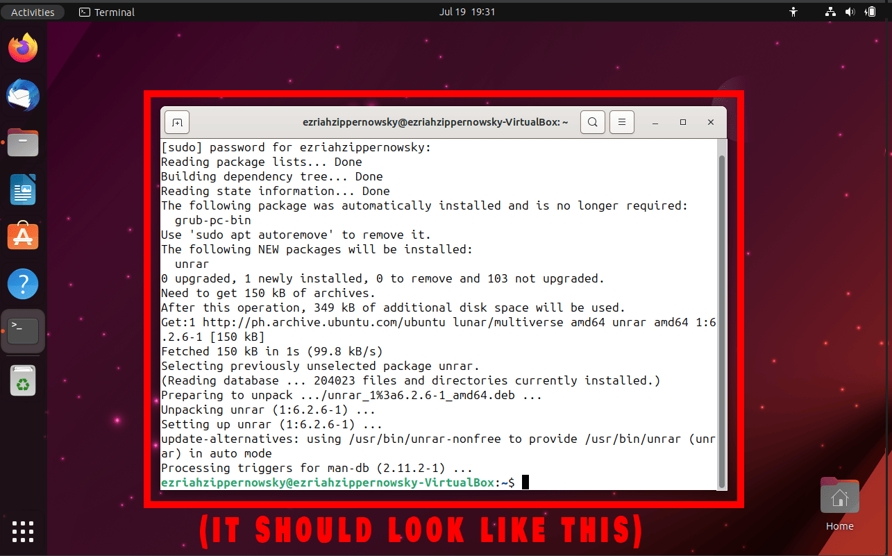 How To Extract RAR Files Using Command Line on Linux: Step 1