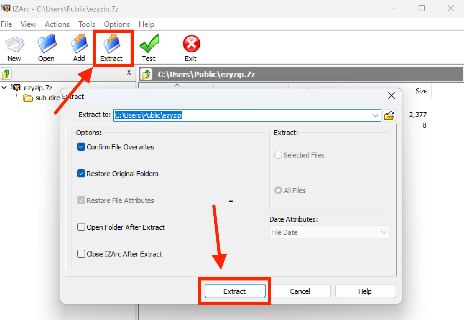 How To Open 7Z Files Using IZArc: Step 5