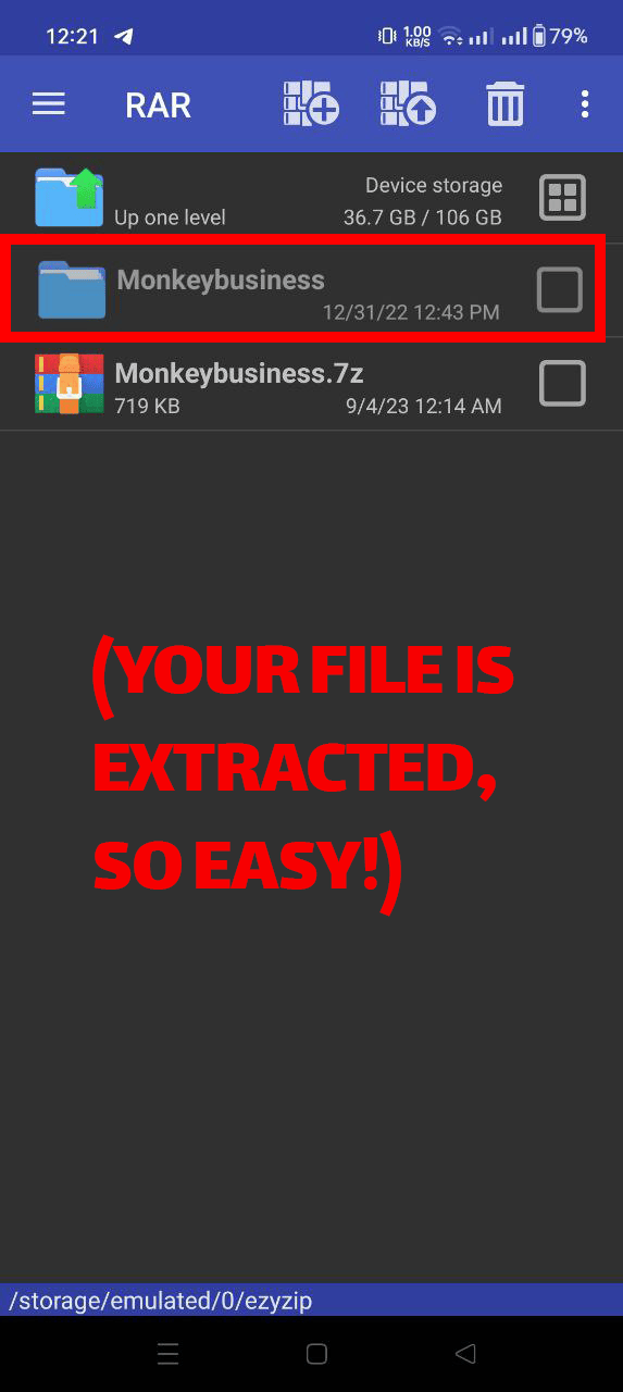 How To Use RAR for Android: Step 3