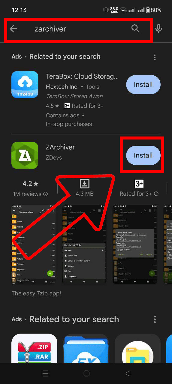 How To Use ZArchiver: Step 1