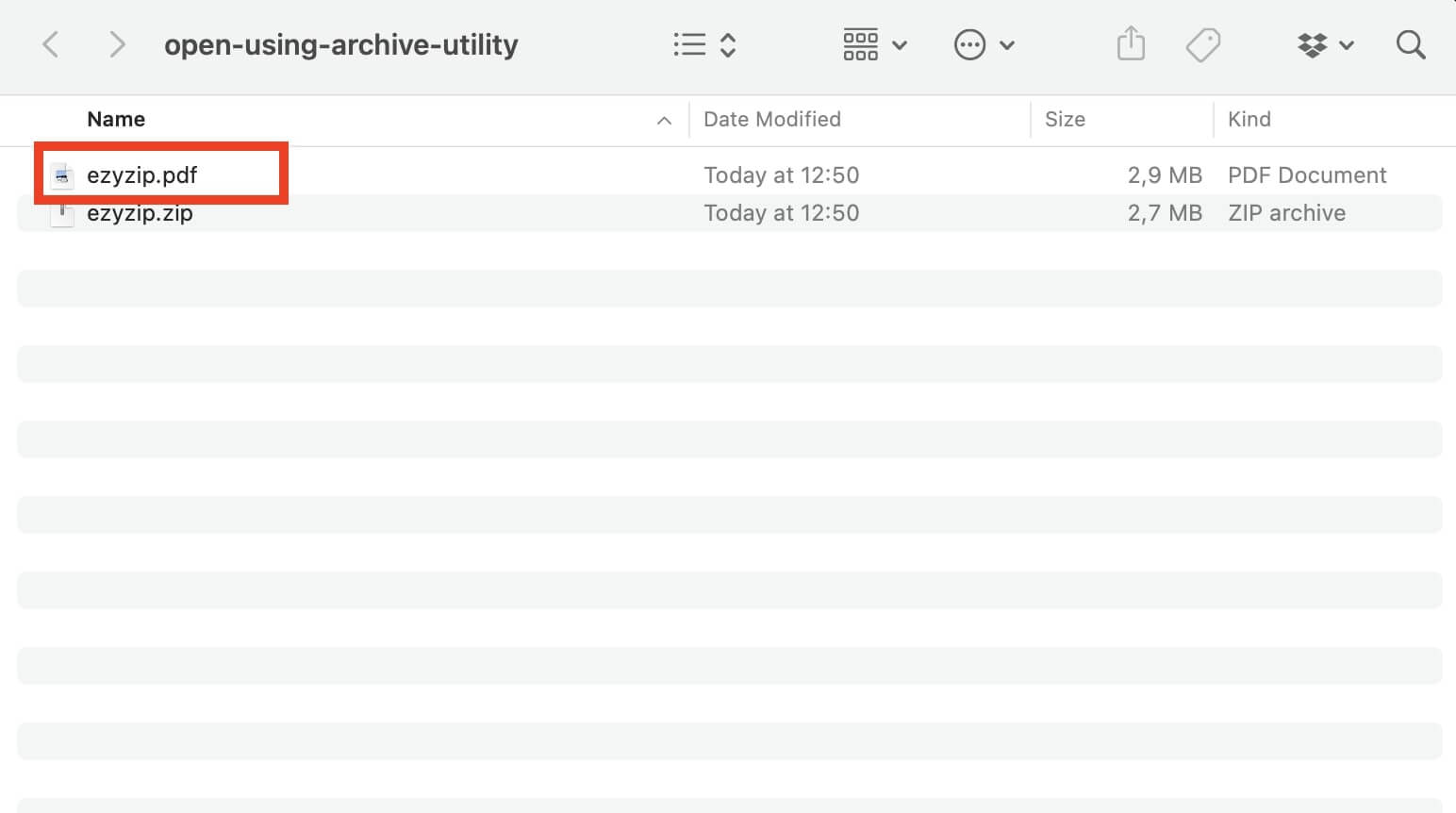 How to Open Password Protected ZIP File with archive Utility: Step 5