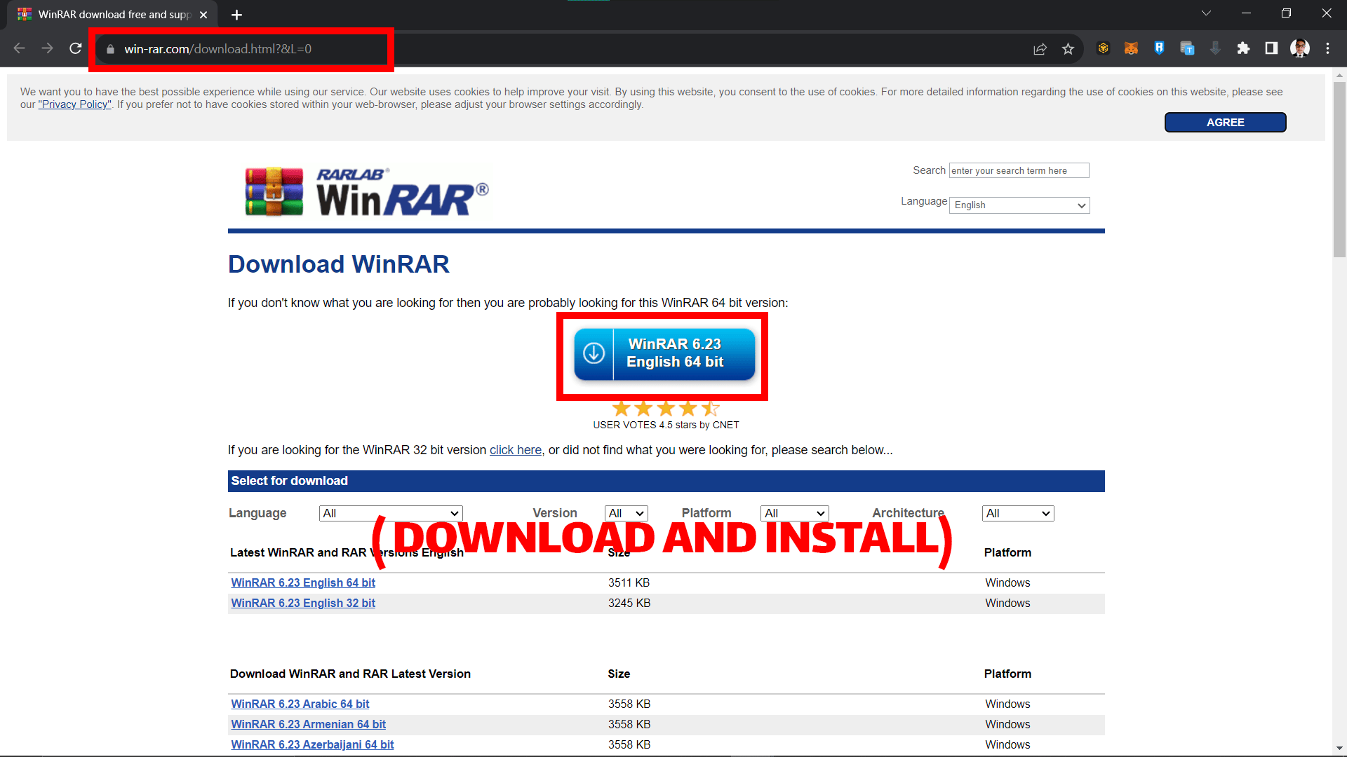 How To Open GZ Files on Windows using WinRAR: Step 1