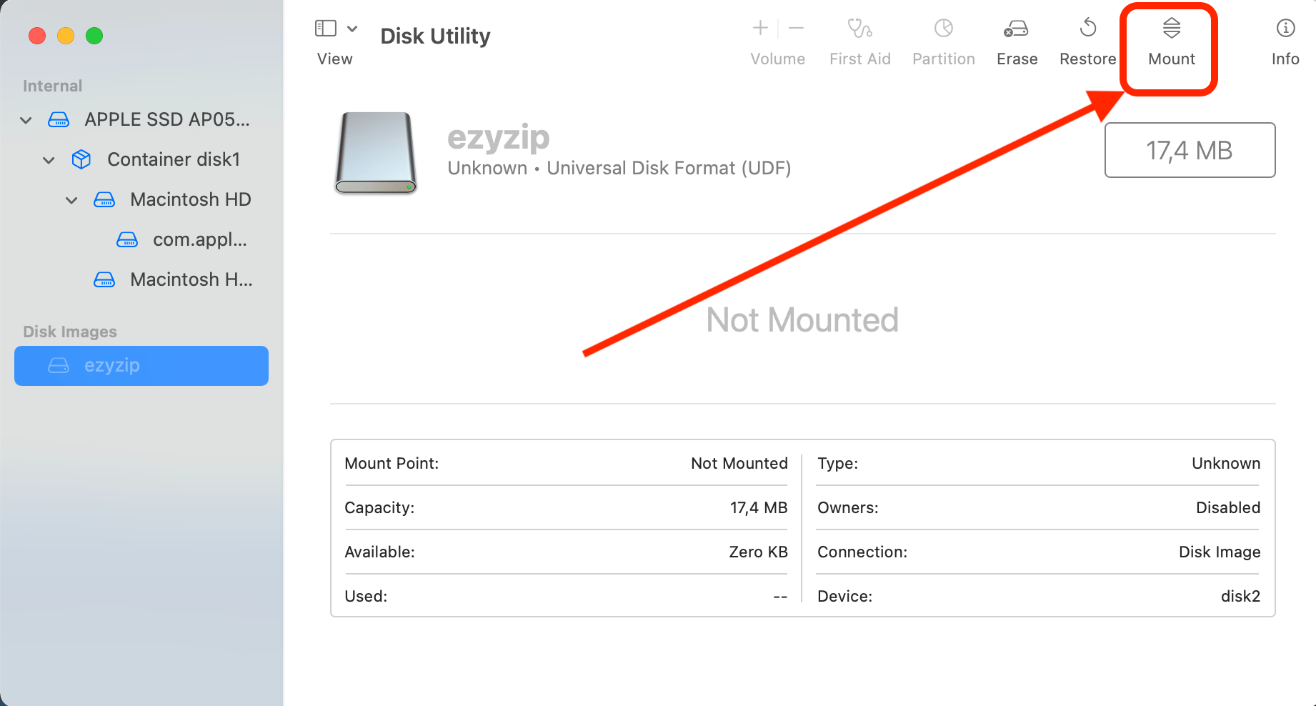 How To Open ISO Files Using Disk Utility: Step 3