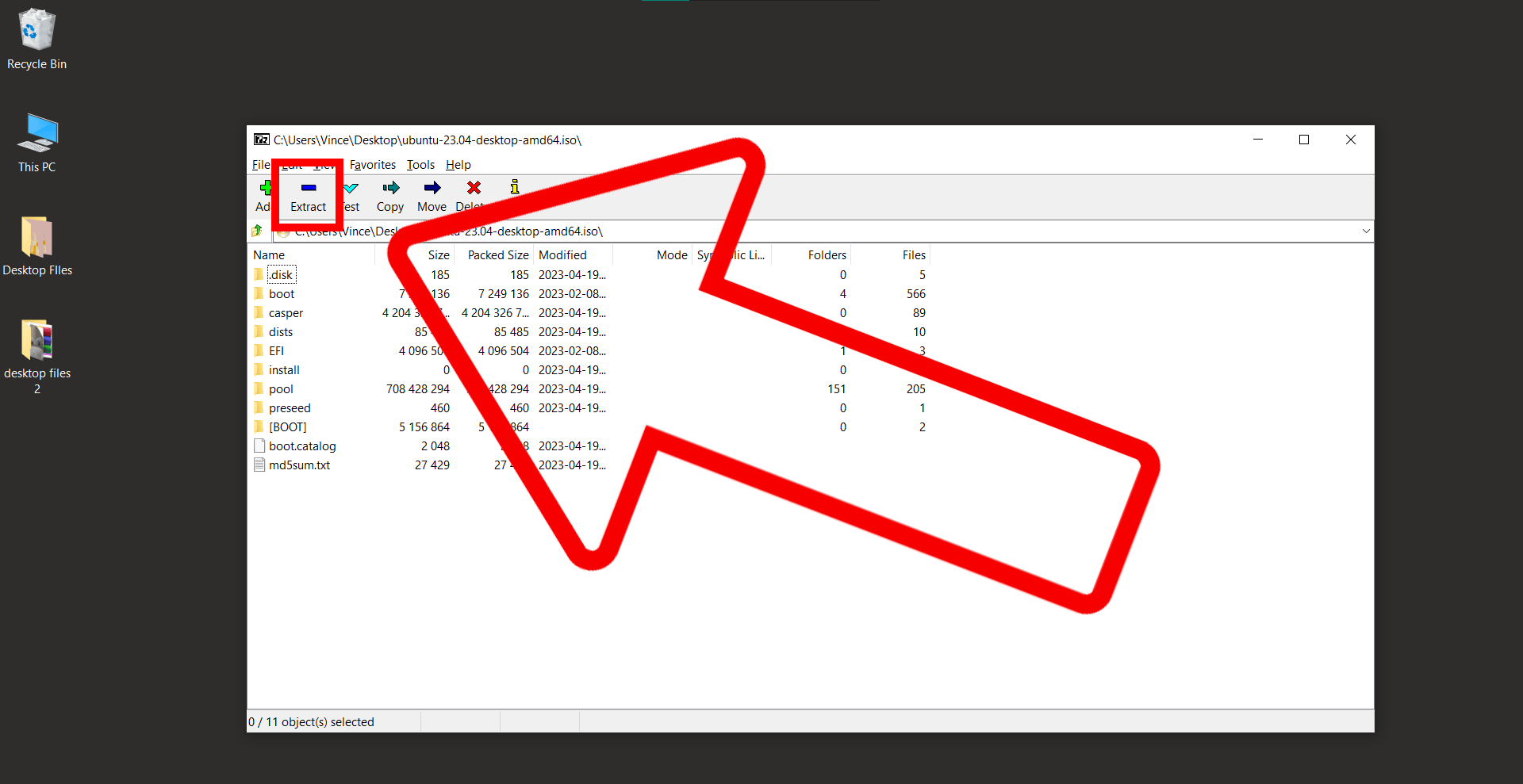 How To Open ISO Files Using 7-Zip: Step 4